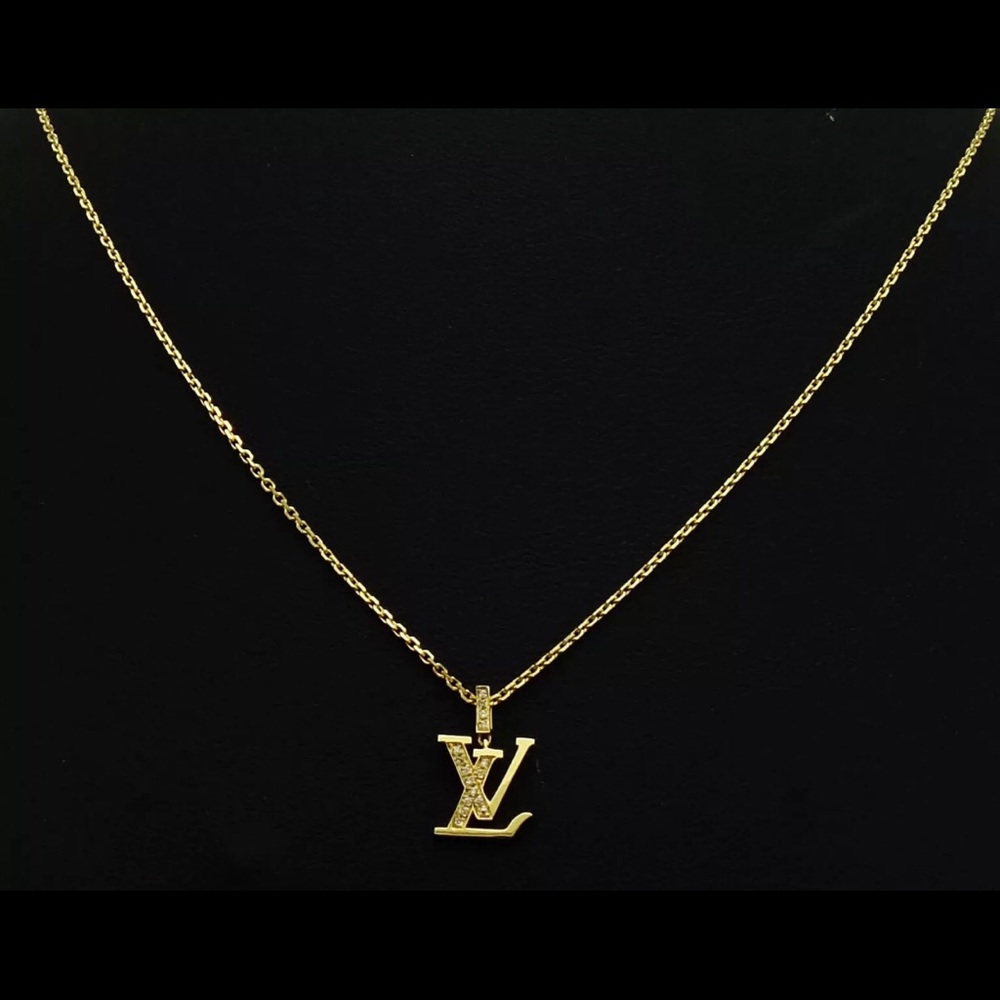 Louis Vuitton Monogram Gold Diamond Necklace